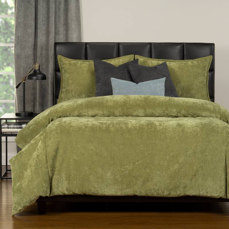 Mixology Padma 7 Piece Duvet Cover and Insert Set - Olive - Queen