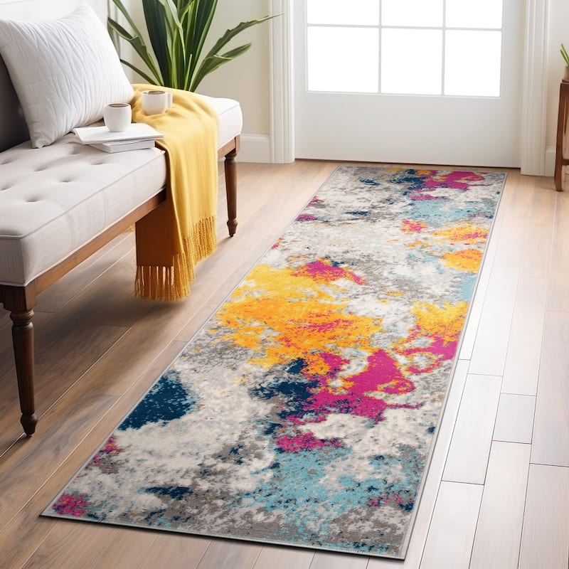 World Rug Gallery Abstract Contemporary Area Rug - 2' 7" x 6'
