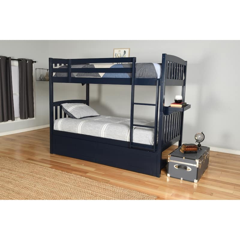 Somette Claire Twin Bunk Bed with Storage Drawers and Tray (Mattresses Not Included)