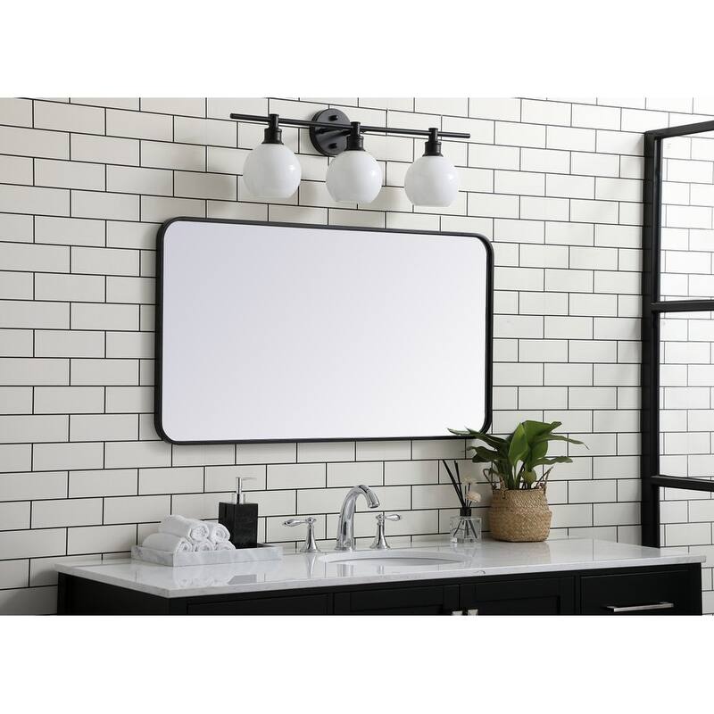 Ezra Soft Corner Metal Rectangular Mirror