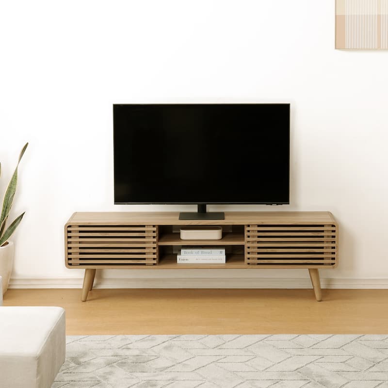 NPD Furniture Wilson 58 Inch Slat Low TV Stand