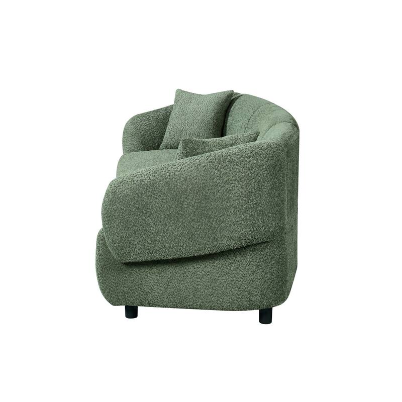 98.5" Curved Sofa for Living Room, Modern Upholstered Fabric Curved Couch with Armrests, 3 Seater Couch for Apartment, Office