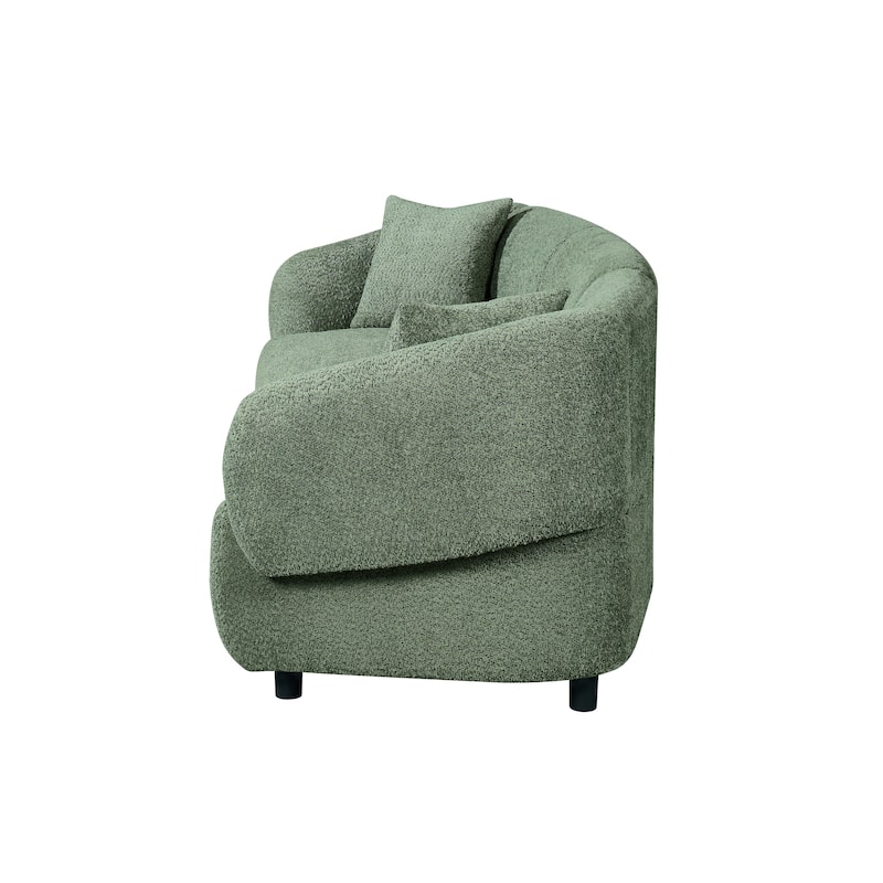 Christopher Knight Home - Hulk Curved Boucle 3-Seat Sofa with Sturdy Wooden Frame