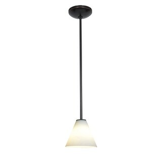 Access Lighting Martini Bronze Integrated LED Rod Pendant, White Shade