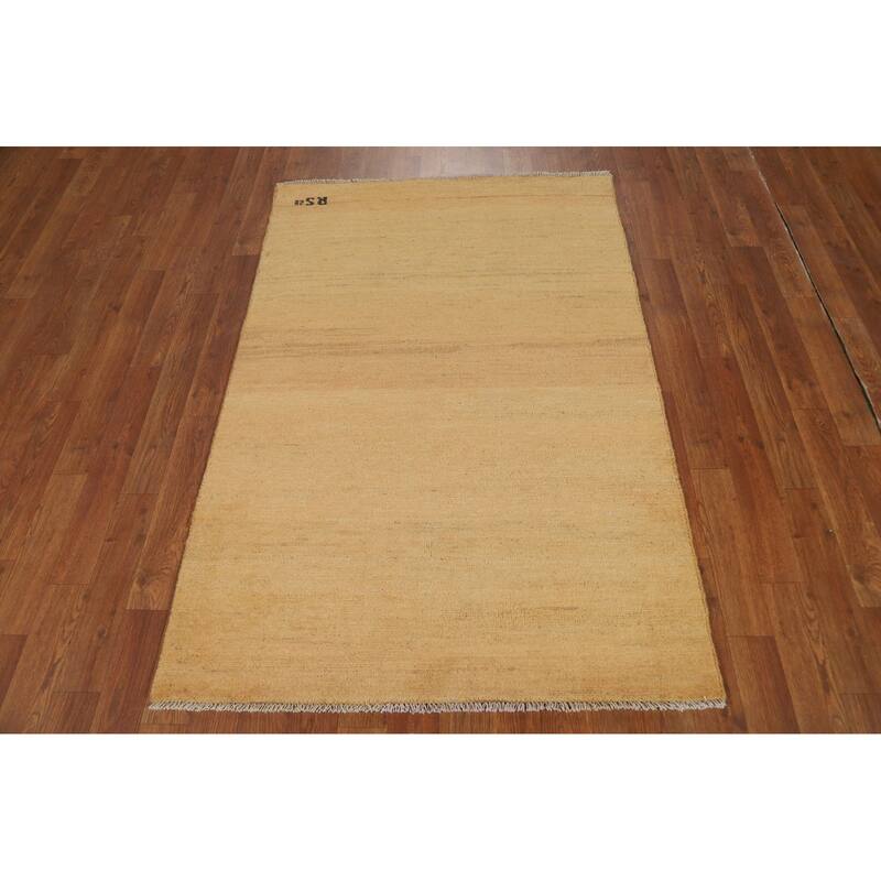 Contemporary Gabbeh Oriental Rug Handmade Modern Wool Carpet - 3'2"x 4'10"