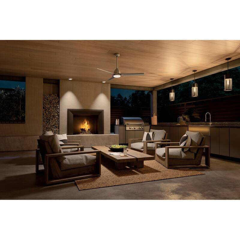 Kichler Lighting Fit 54 in. Integrated LED Outdoor Downrod Mount Ceiling Fan
