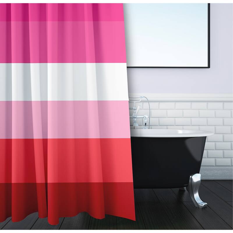 Inclusive Pride Flag Durable Poly Shower Curtain