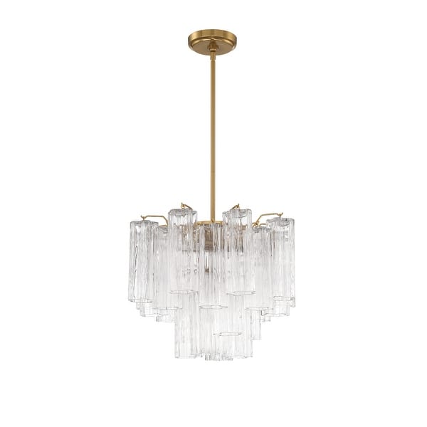 slide 2 of 8, Addis 4 Light Aged Brass Chandelier - 17.75"W x 13.75"H x 17.75"D