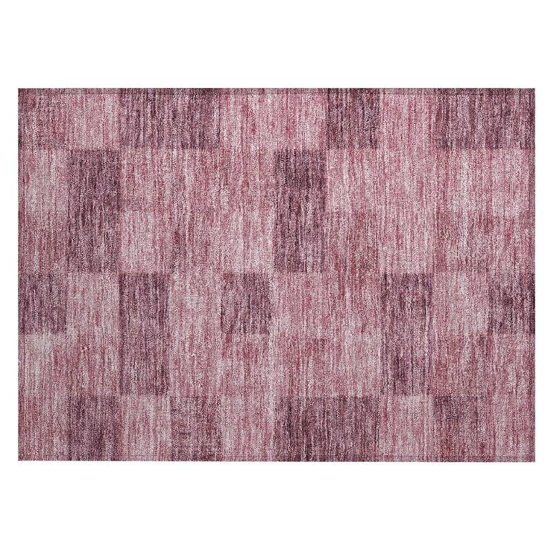 Machine Washable Indoor/ Outdoor Checker Chantille Rug