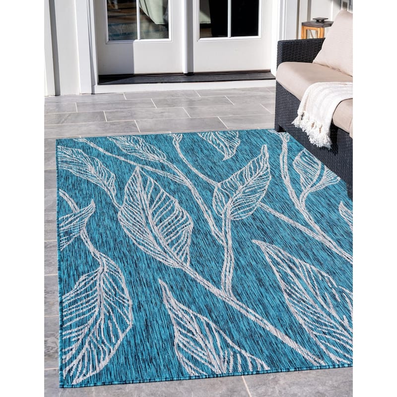 Outdoor Turgh Collection Area Rug - Teal - 5'x8'