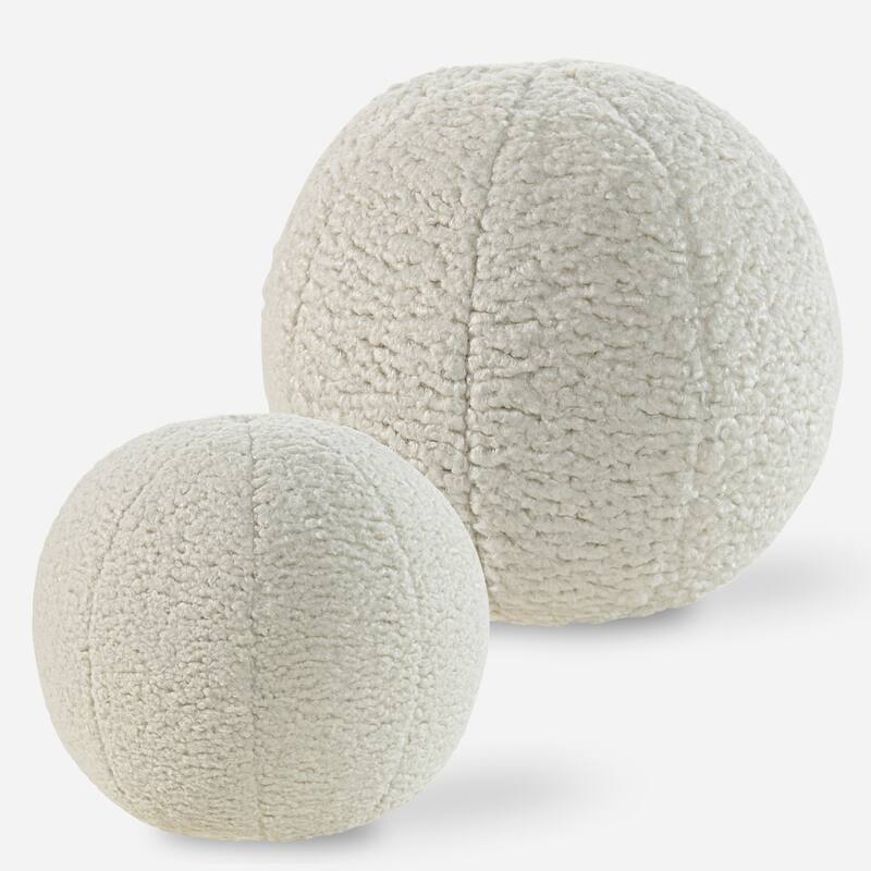 Uttermost 64048 Capra Set of (2) Decorative Fabric Spheres - White