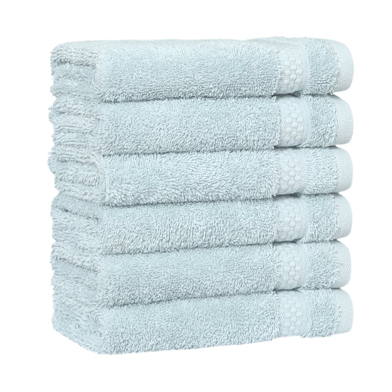 Authentic Hotel and Spa 100 percent Aeagean Long Staple Turkish Cotton STARLIGHT Terry Washcloths (Set of 6)