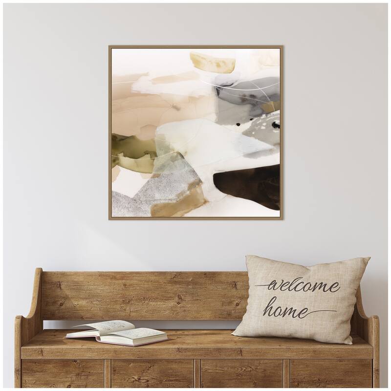 Kate and Laurel Golden Terrain by Amy Lighthall Framed Canvas Wall Art Print
