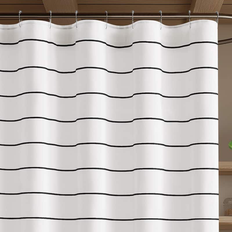 Brooklyn Loom Hayward Stripe Shower Curtain