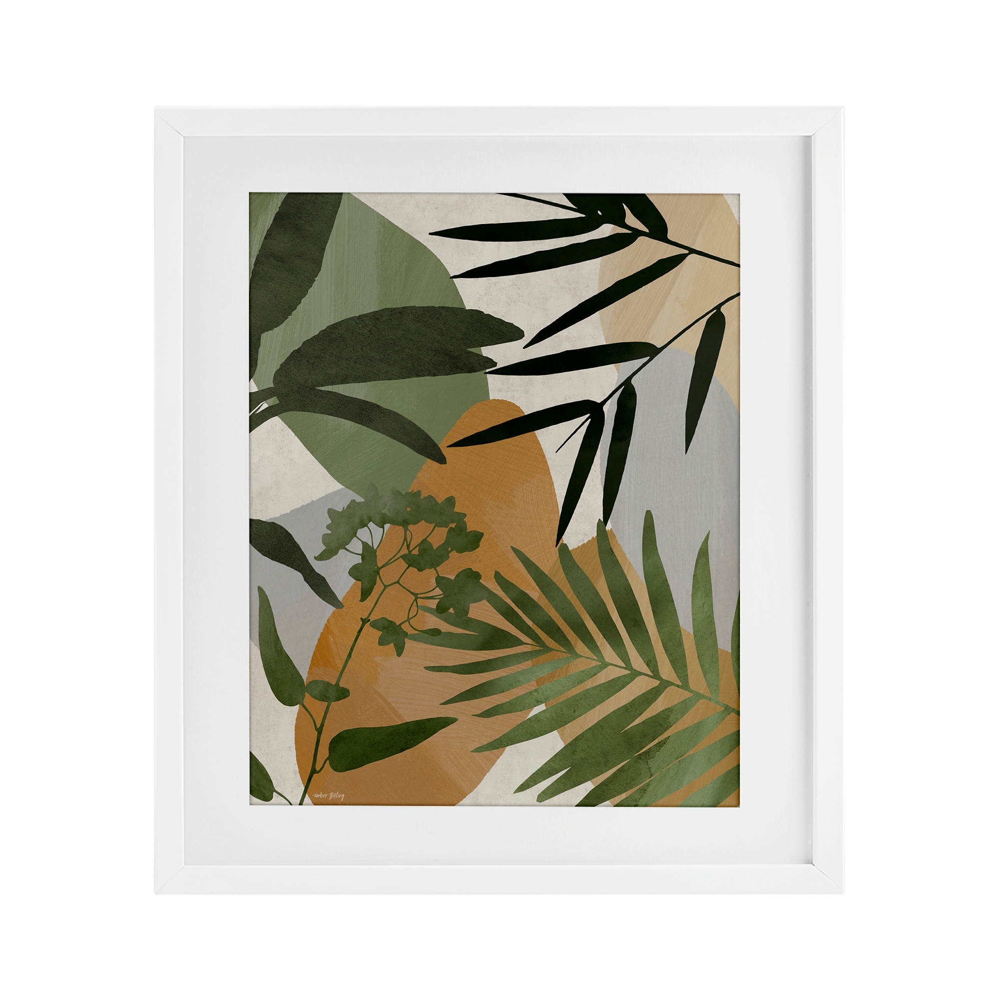 Rustic Earth Tone Botanicals Amber Sterling