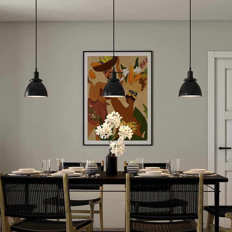Madison 8" Wide Pendant with Metal Shade