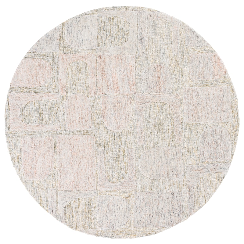 SAFAVIEH Handmade Harvest Danuska Wool Rug - Grey/Rust - 6' Round