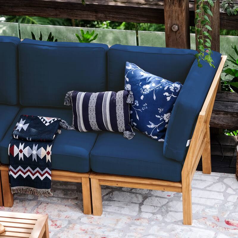 Cambridge Casual Lowell 6-piece Teak Patio Sectional Set with Cushion