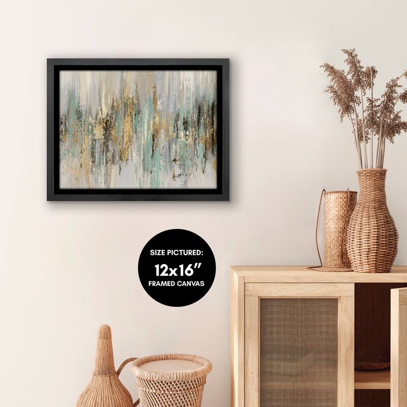 Americanflat - Dripping Gold I by PI Creative Art Floating Canvas Frame ...
