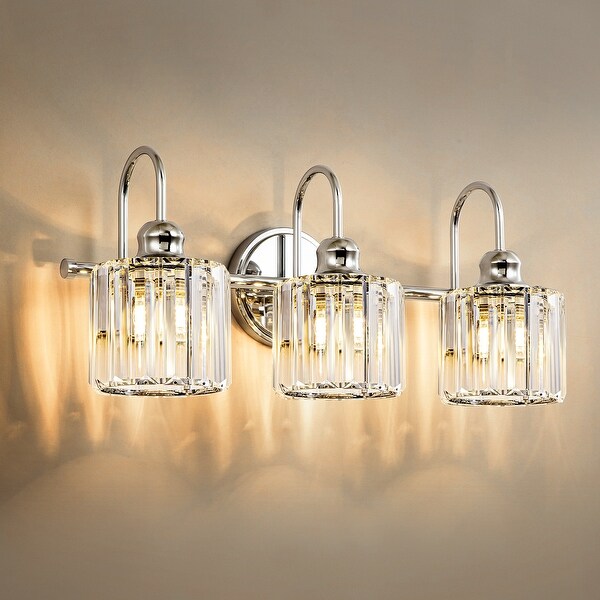3 4 Light Modern Glam Crystal Dimmable Bathroom Vanity Light Linear Wall Light On Sale Bed Bath Beyond 34197836