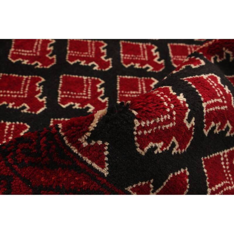 Hand-knotted Herati Red Wool Rug - 3'7 x 6'4/3'7" x 6'4"