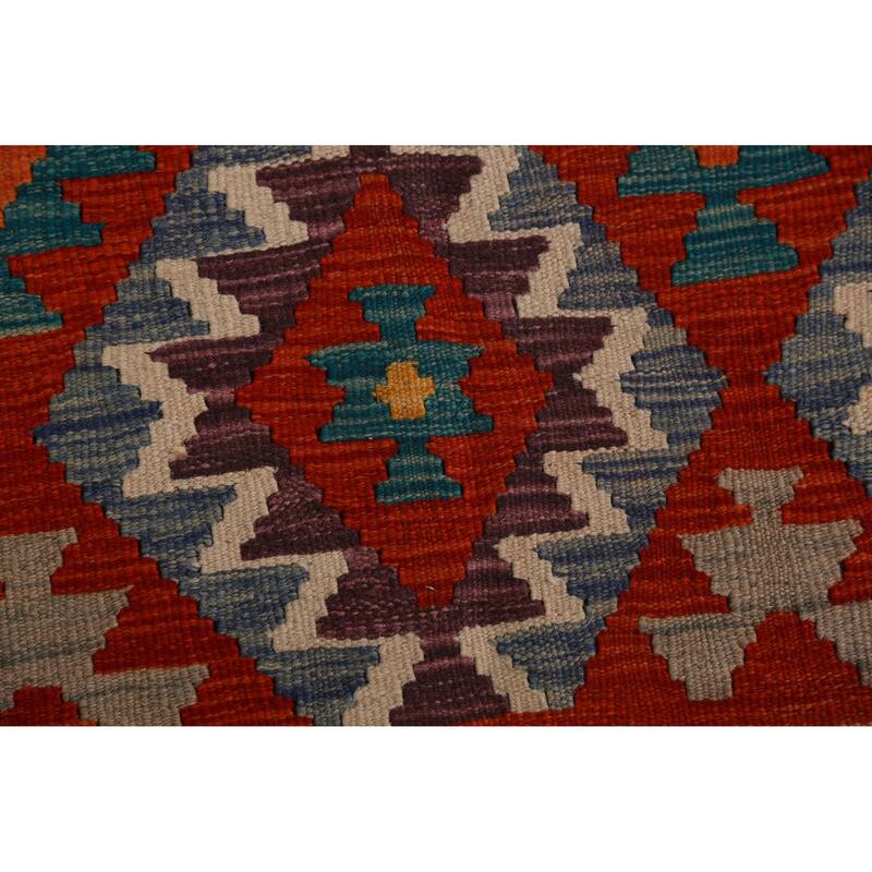 Kilim Oriental Area Rug Flatweave Reversible Tribal Wool Carpet - 8'8"x 11'4"