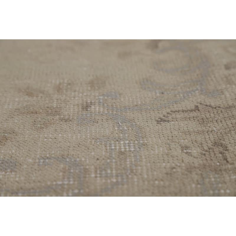 Tabriz Persian Vintage Rug Hand-Knotted Beige Geometric Wool Carpet - 9'2"x 13'0"