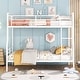 preview thumbnail 10 of 60, Full XL Over Queen Metal Bunk Bed Frame, Can be Split into 2 Beds, Streamlined Iron Crafted Frame White - Queen