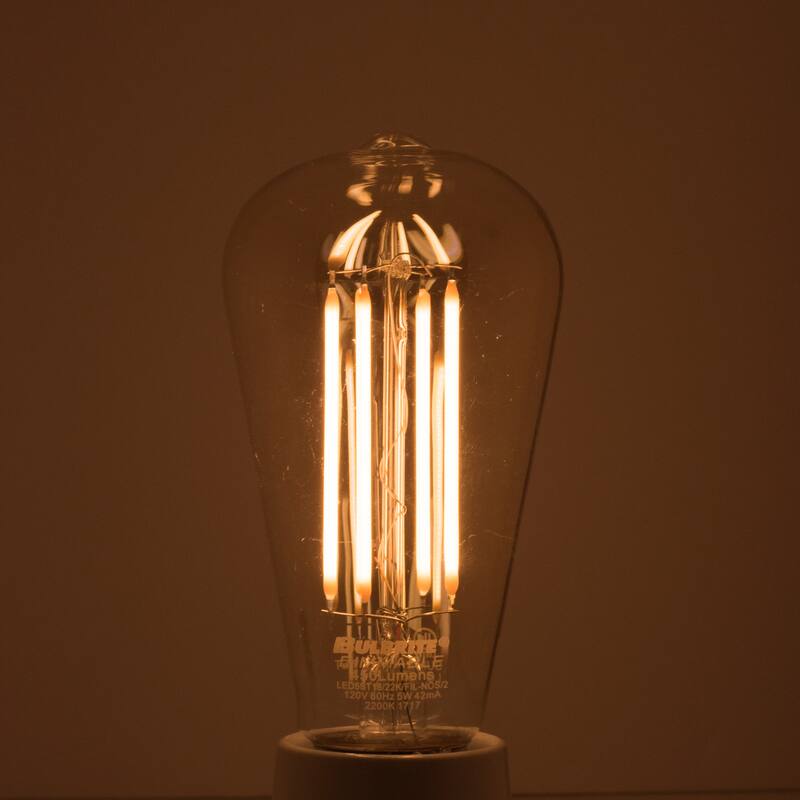 Bulbrite Pack of (2) Dimmable Antique Filament ST18 Medium (E26) LED Bulb