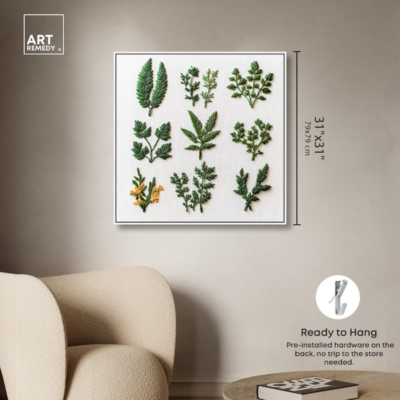 Stitched Sprout I Canvas by Art Remedy