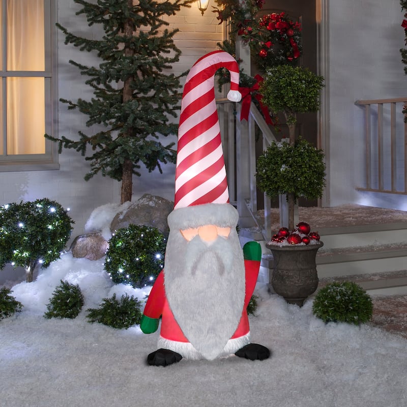 Gemmy Christmas Inflatable Santa Gnome, 5 ft Tall