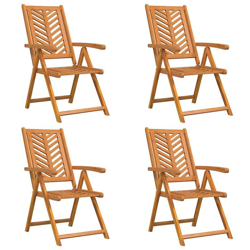 vidaXL Patio Chair Reclining Chair Seating Outdoor Furniture Solid Wood Acacia - 22.4 x 28 x 35.4