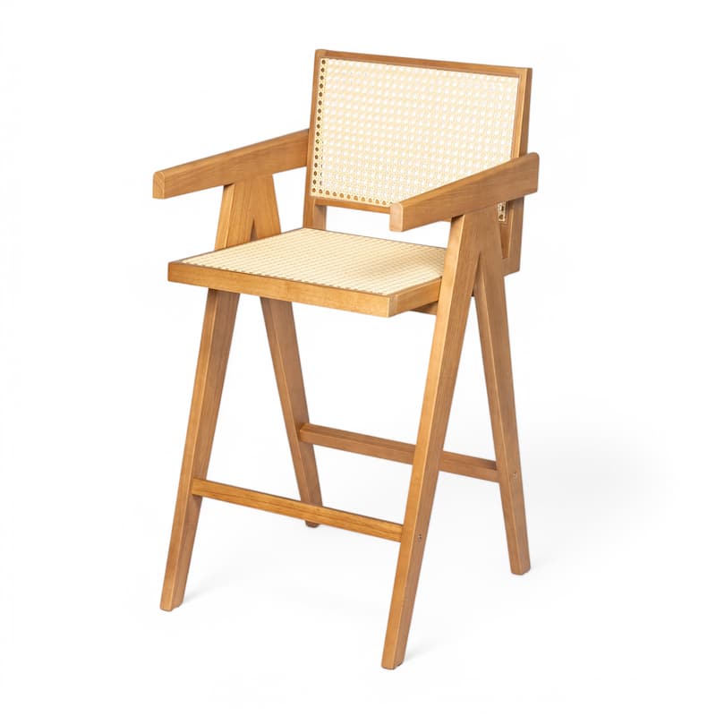 Minimalist Bar Stool Side Dining Chair Set of 2 - Natural