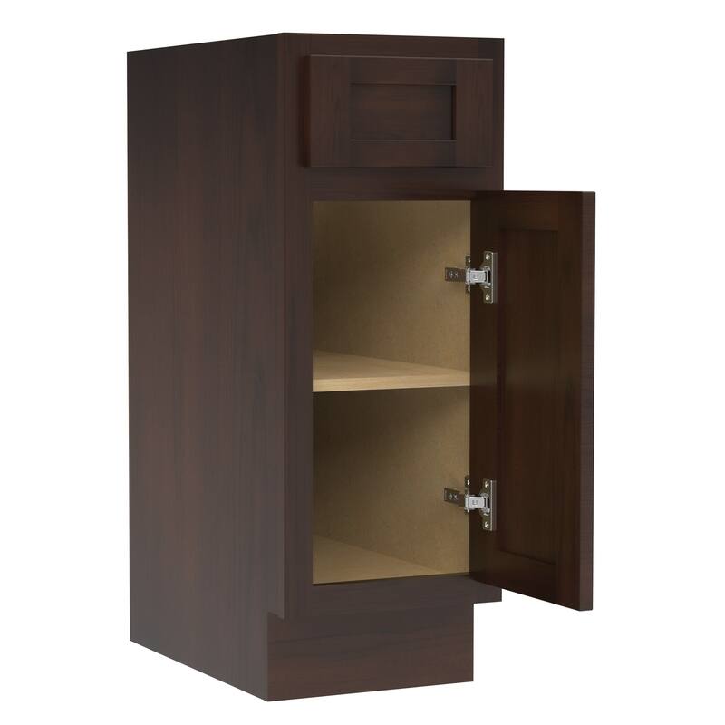 Vanity Art 12 Inch Bathroom Vanity Base Cabinet Single Right Offset Solid Wood Small Bathroom Storage Floor Cabinet