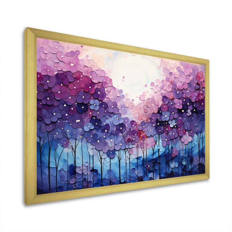 Designart "Indigo Dreams II" Abstract Landscape Framed Canvas Prints