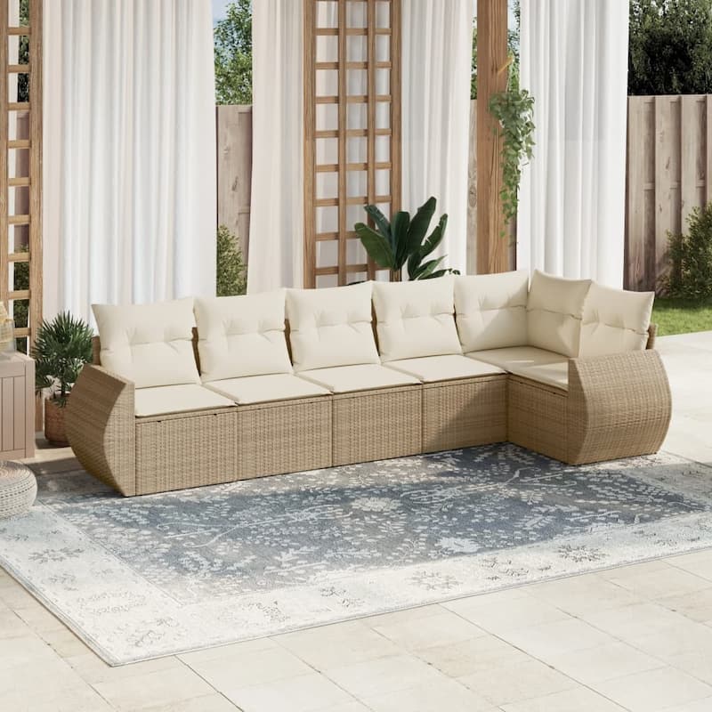 vidaXL Garden Sofa Set - Beige and cream With table