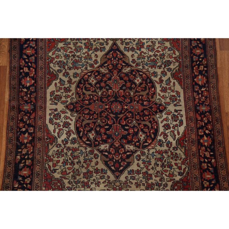 Pre-1900 Antique Sarouk Farahan Persian Rug Hand-knotted Wool Carpet - 3'6" x 5'1"