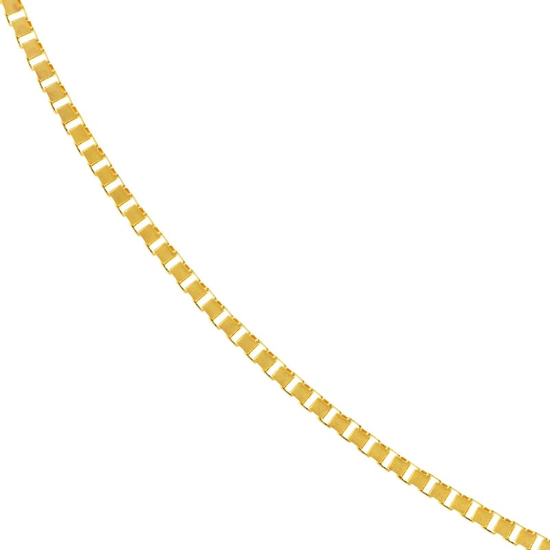 Curata 14k Yellow Gold 0.96mm Box Chain Necklace (Lobster)