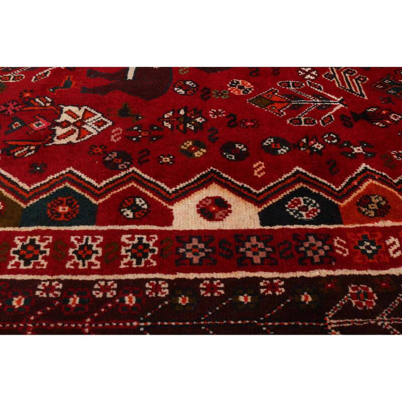ECARPETGALLERY Hand-knotted Melis Vintage Red Wool Rug - 5'6 x 8'8