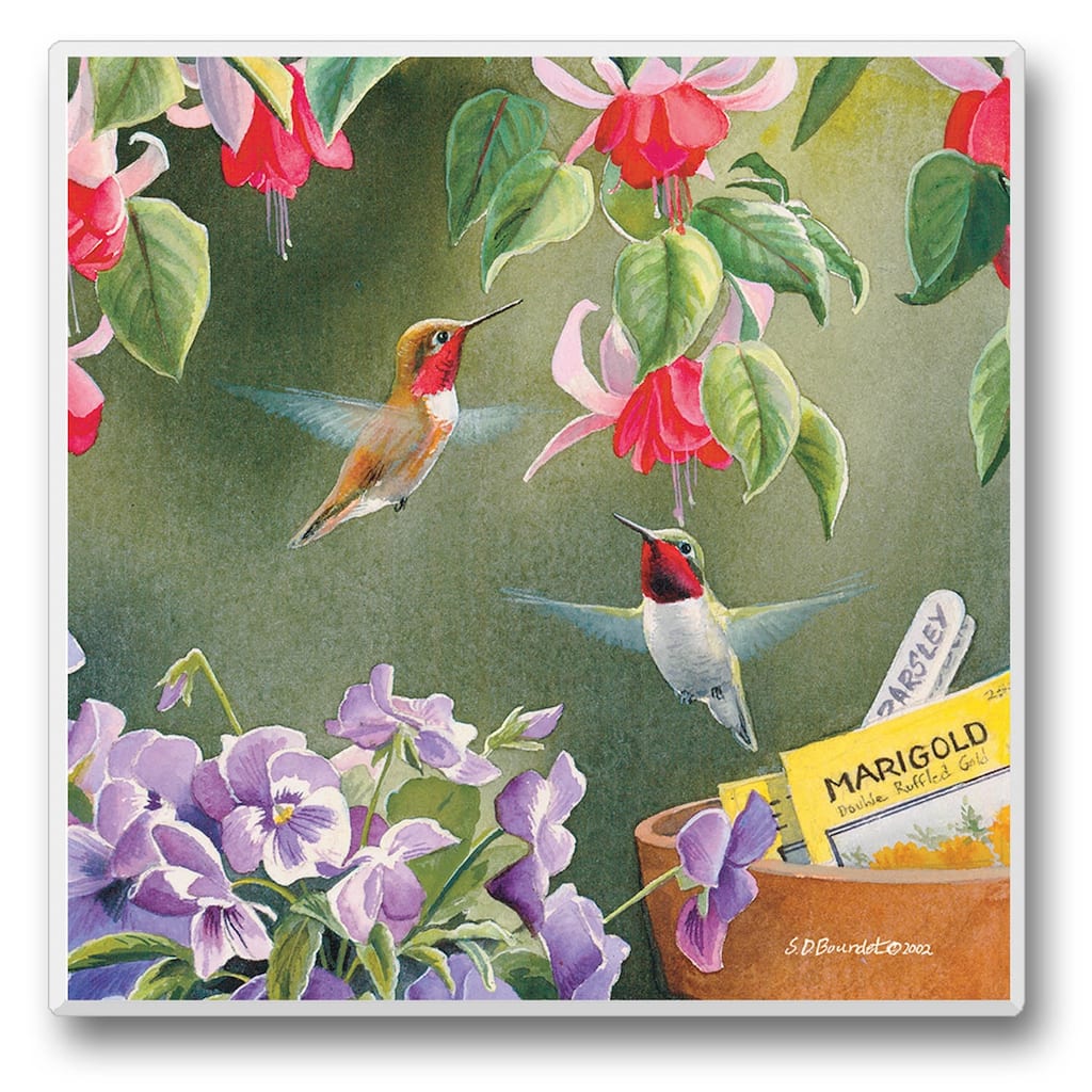 Counterart Absorbent Stone Coasters - Take Flight 3 - Set of 4 - 4x4x147