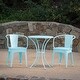 preview thumbnail 1 of 8, Roomfitters 3-Piece Outdoor Bistro Set Metal Patio Dining Furniture with Round Table and 2 Chairs, Light Blue Light Blue