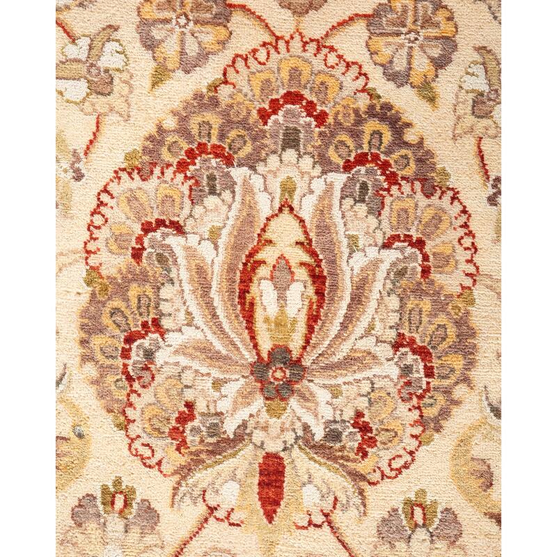 Overton Hand Knotted Wool Vintage Inspired Traditional Mogul Ivory Area Rug - 9 x 12