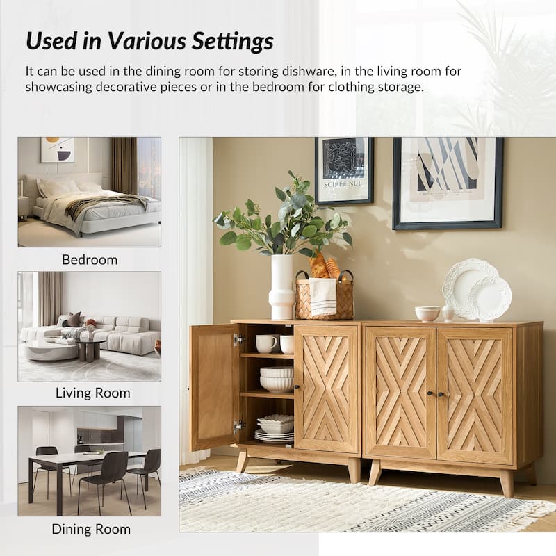 Joseph Midcentury 30"Tall 2 Door Accent Cabinet by HULALA HOME