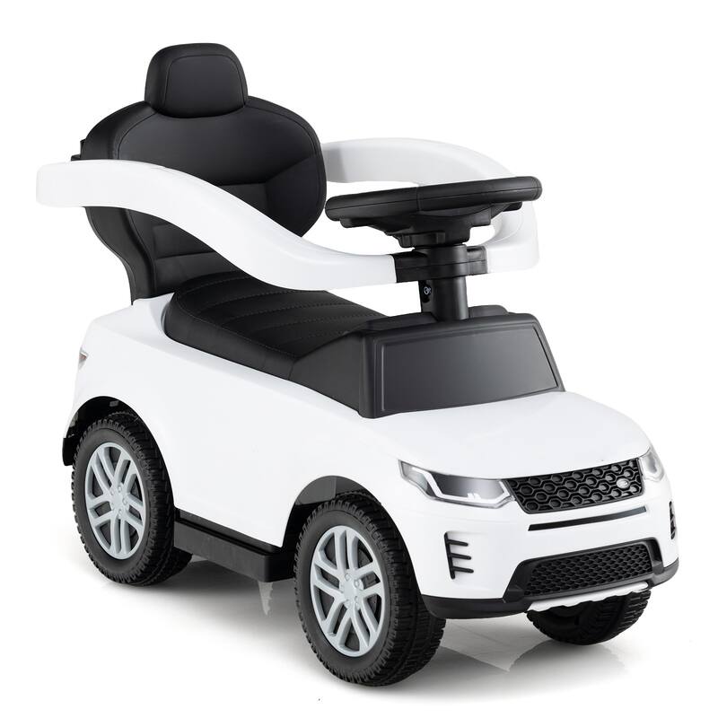 3-in-1 Ride-On Toddler Car with Detachable Guardrail, Retractable Footrest and Safe Design - 33.5" × 16" × 37.5"
