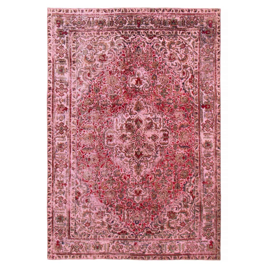 ECARPETGALLERY Hand-knotted Color Transition Pink Wool Rug - 6'5 x 9'5