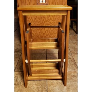 Shop Costway Wood Step Stool Folding 3 Tier Ladder Chair 