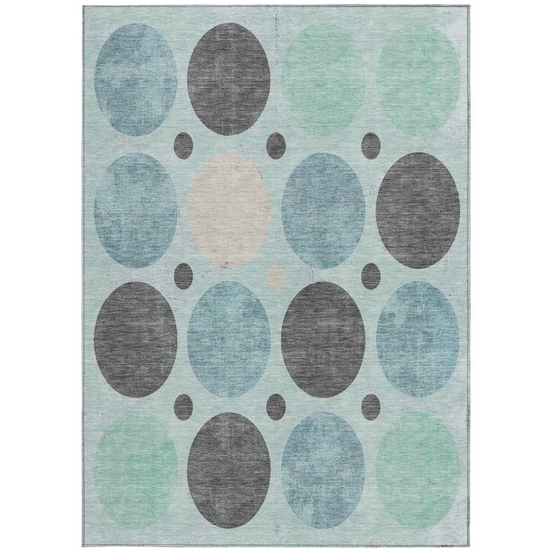 HomeRoots Geometric Transitional Rectangle Outdoor Rug