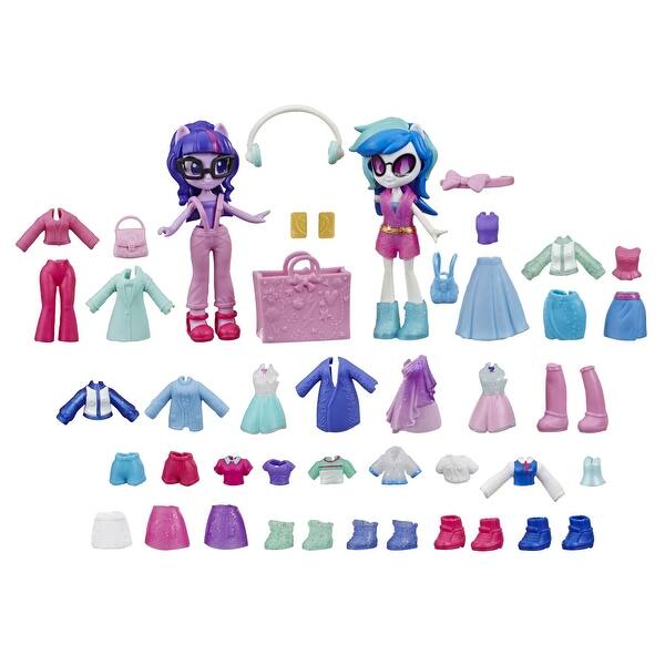 Shop My Little Pony Equestria Girls Fashion Squad Twilight Sparkle And Dj Pon 3 Mini Doll Set Toy Over 40 Pieces Overstock 31669016