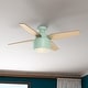 preview thumbnail 1 of 16, Hunter 52" Cranbrook Ceiling Fan with LED Light Kit and Remote - Mid-Century Modern, Low-Profile Mint Green