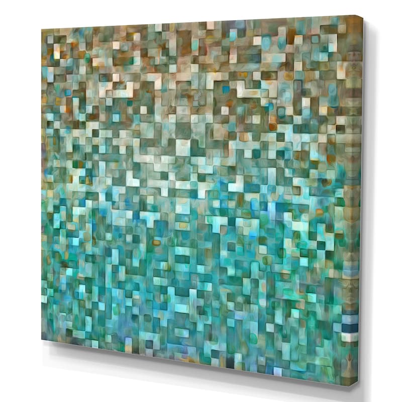 Designart "Blocked Abstract" Nautical & Coastal Gallery-wrapped Canvas